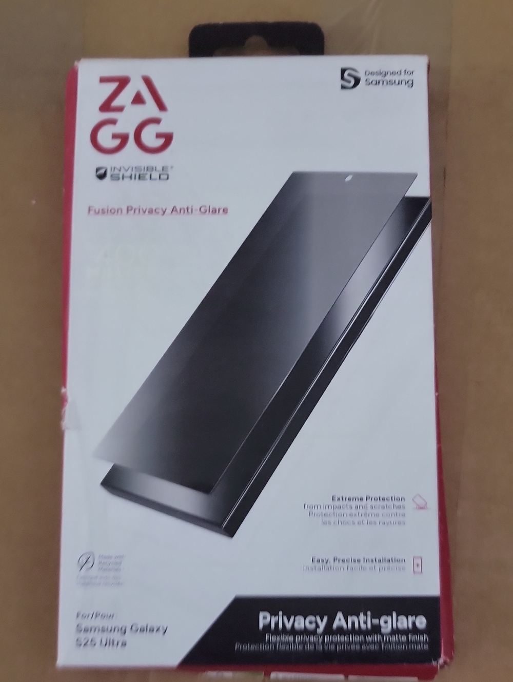ZAGG Fusion Privacy Anti-Glare Screen Protector for Samsung Galaxy S25 Ultra